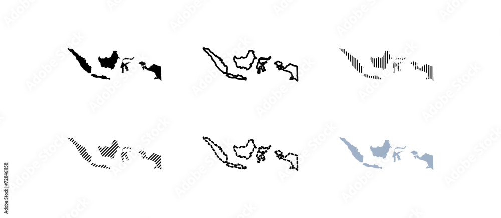 Continents planet icons set. Linear style Continents planet icons set. Linear style
