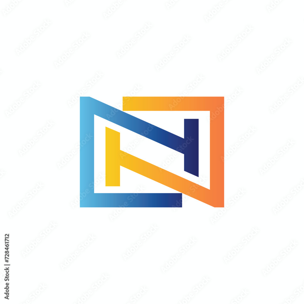 Modern N letter abstract gradient color logo design concept isolated vector template illustration Modern N letter abstract gradient color logo design concept isolated vector template illustration