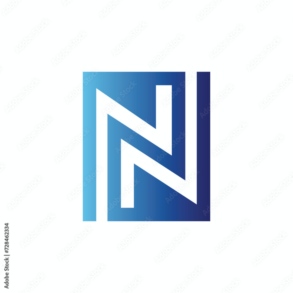Modern N letter abstract gradient color logo design concept isolated vector template illustration Modern N letter abstract gradient color logo design concept isolated vector template illustration