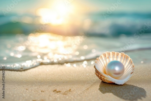 photograph of Seashell, pearl, isolated on the beach telephoto lens sunlight --ar 3:2 --v 6 Job ID: 6bf87582-fa23-49d1-a7c5-4dec0a000e35