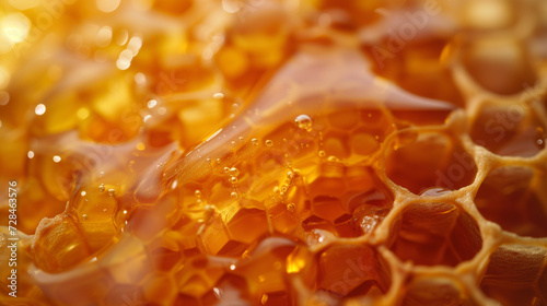 Close-up of juicy honeycomb