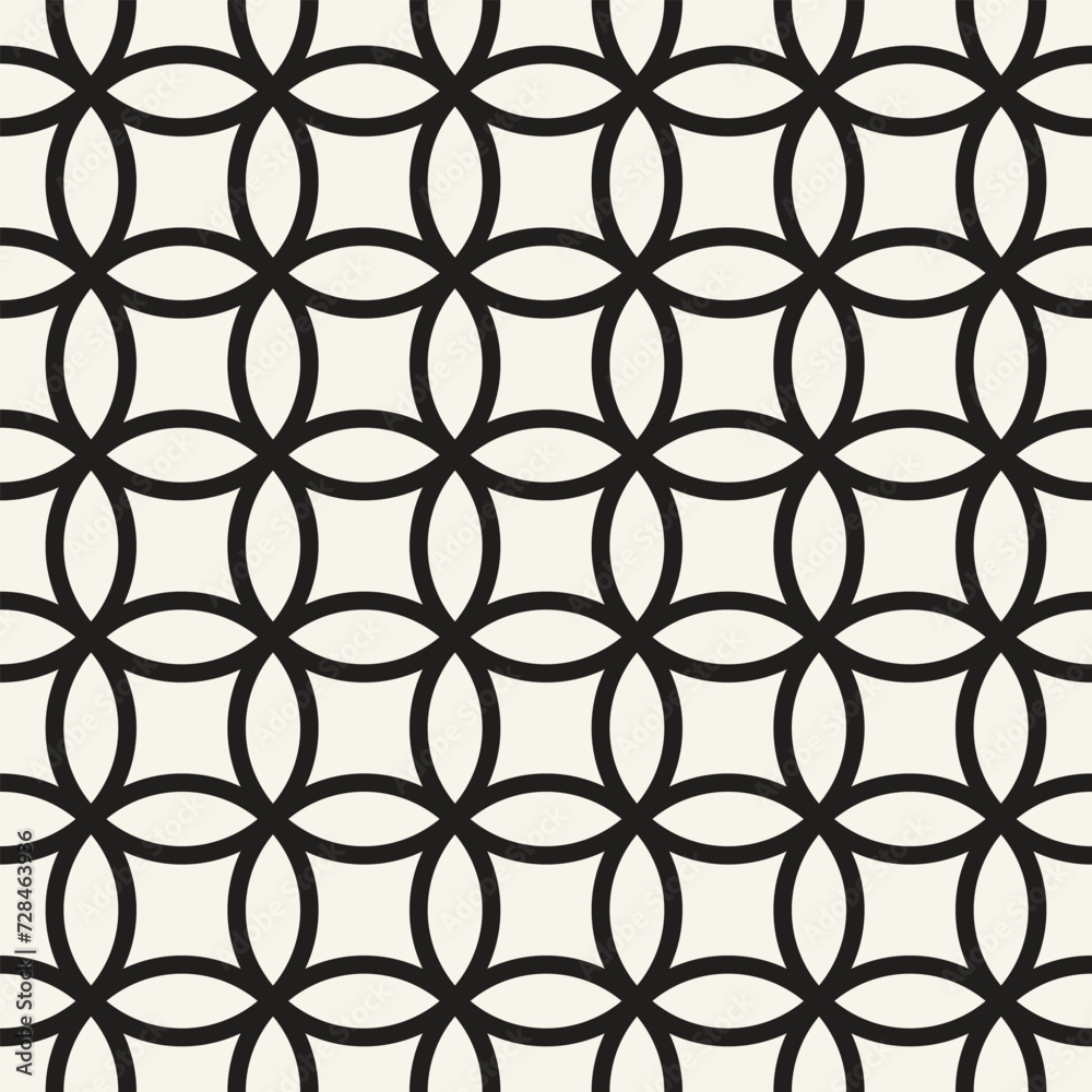 Fototapeta premium Vector seamless pattern. Repeating geometric elements. Stylish monochrome background design.