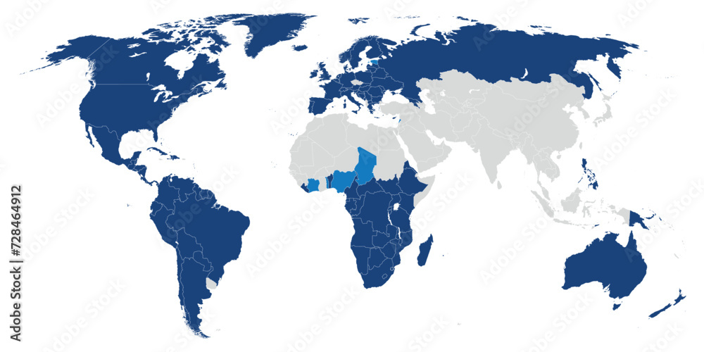 Fototapeta premium Christianity distribution map of the world.