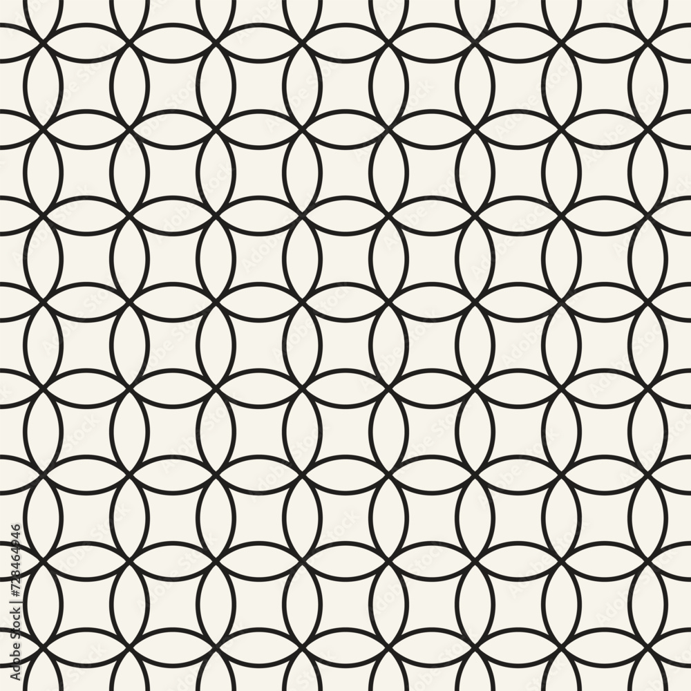 Fototapeta premium Vector seamless pattern. Repeating geometric elements. Stylish monochrome background design.