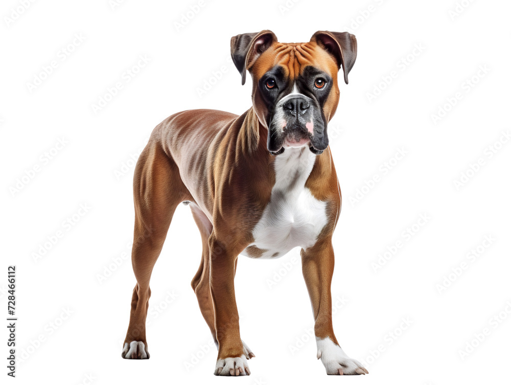 Boxer Dog, isolated on a transparent or white background