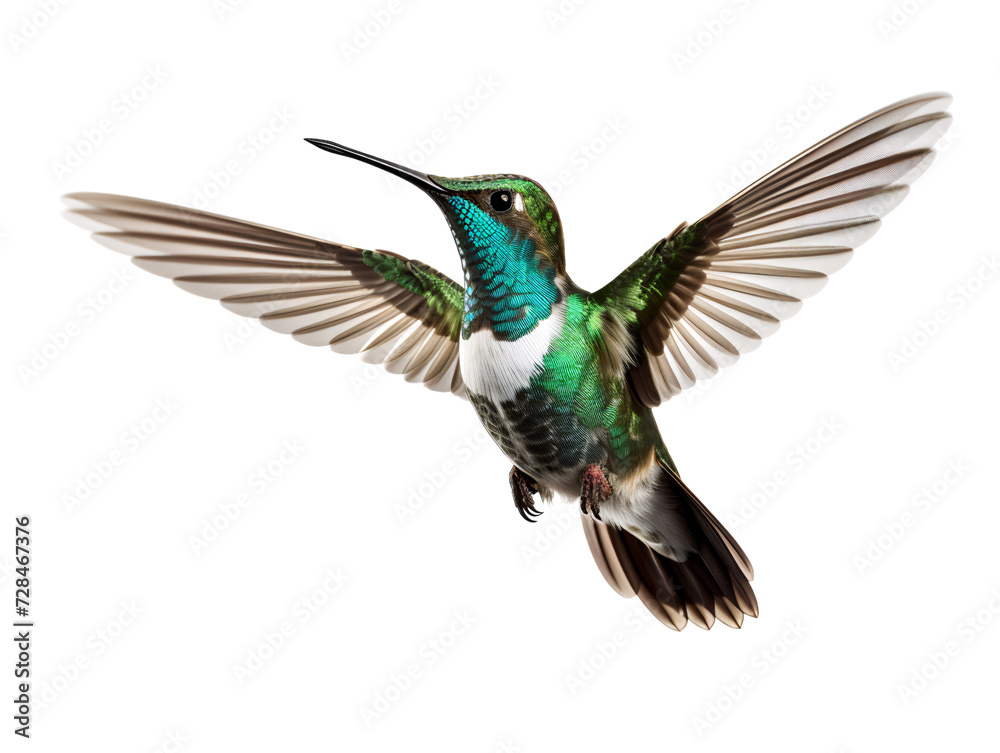 Obraz premium A Tiny Hummingbird, isolated on a transparent or white background