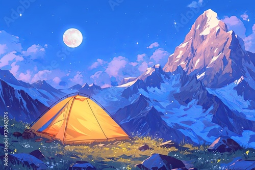Stunning Mountain Backdrop For Camping, Seamlessly Looping Timelapse Virtual Video Background