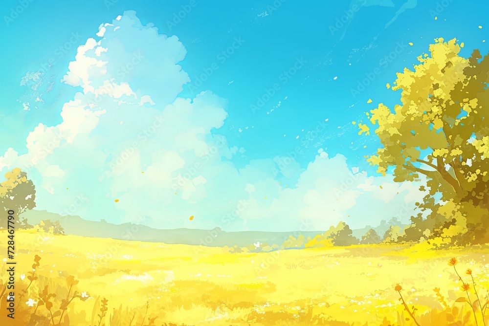 Yellow Anime Background