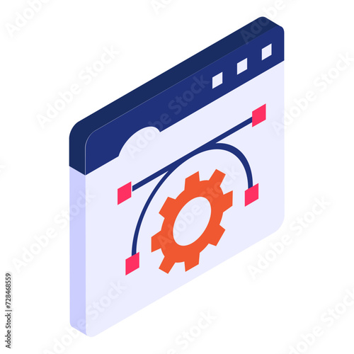 corner points action toolbox isometric concept, raster image resizer vector flat design, Web design and Development symbol, user interface or graphic sign, website engineering  illustration