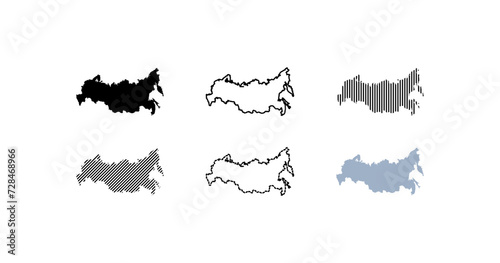 Continent on the planet icons set. Vector icon