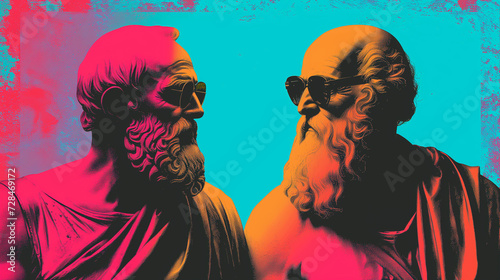 Portrait of ancient Greek thinkers  art