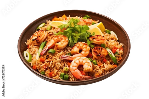 Fried rice sea food on a plate