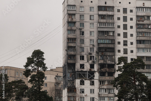 Kyiv, Ukraine - February 3, 2024, near Kyiv in March 2022, the russians captured a village. advancing, they destroyed all the houses, now many residents were left without their own housing.