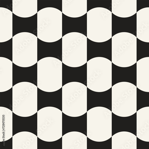 Vector seamless pattern. Repeating geometric elements. Stylish monochrome background design.
