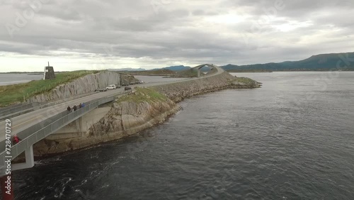 Wallpaper Mural The Atlantic Ocean Road  (Atlanterhavsvegen) - archipelago in Hustadvika and Averøy  - Aerial Drone Video Torontodigital.ca