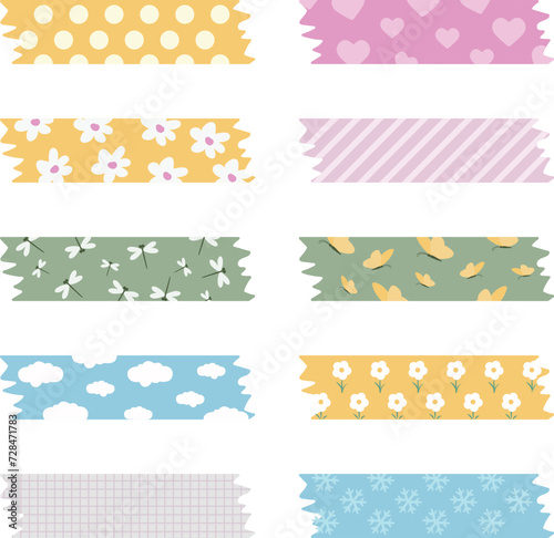 sticky tape vector illustration set