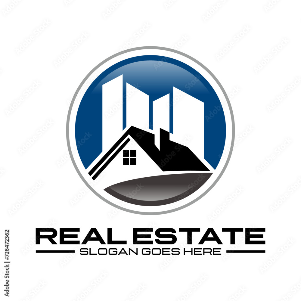 Innovative abstract building house logo for real estate and construction industry