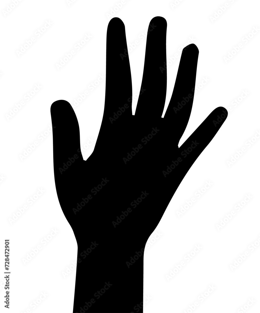 Colorful silhouettes of people's hands Colorful silhouettes of people's hands