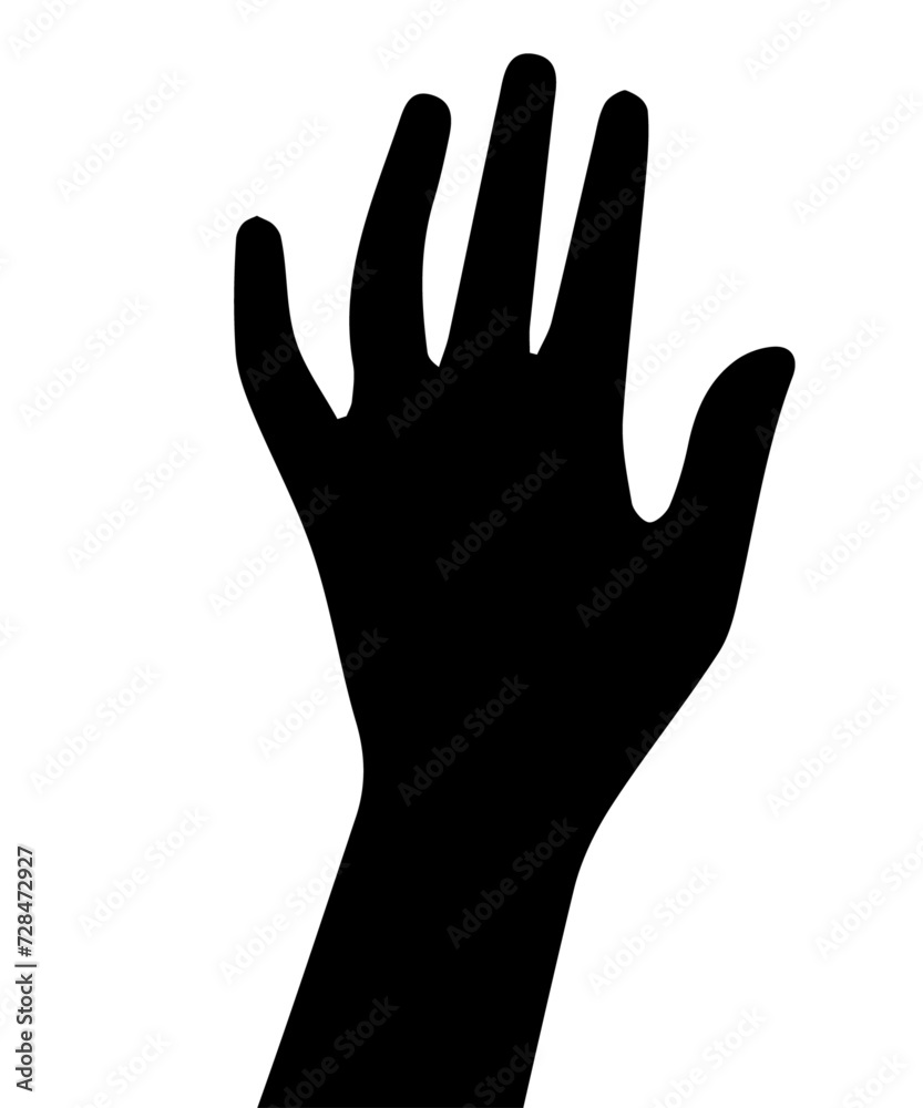 Colorful silhouettes of people's hands Colorful silhouettes of people's hands