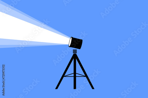 Light from a lamp mockup. Background for text. Flat style. Vector icon