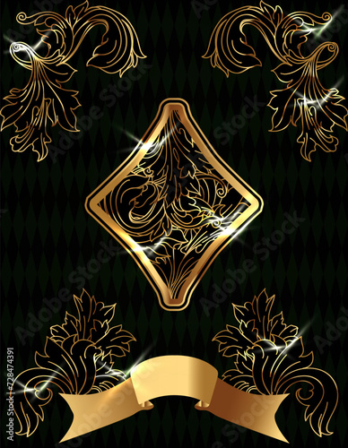 Diamonds ace poker playing cards, vector illustration