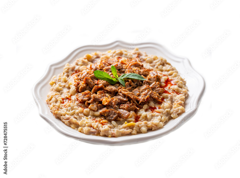 Traditional turkish food, made of meat and wheat, delicious ramadan food (Turkish name; Keskek) Traditional turkish food, made of meat and wheat, delicious ramadan food (Turkish name; Keskek)