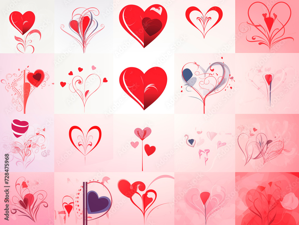 Romantic background image for a gift card or postcard for Valentine's day or wedding in vector style.