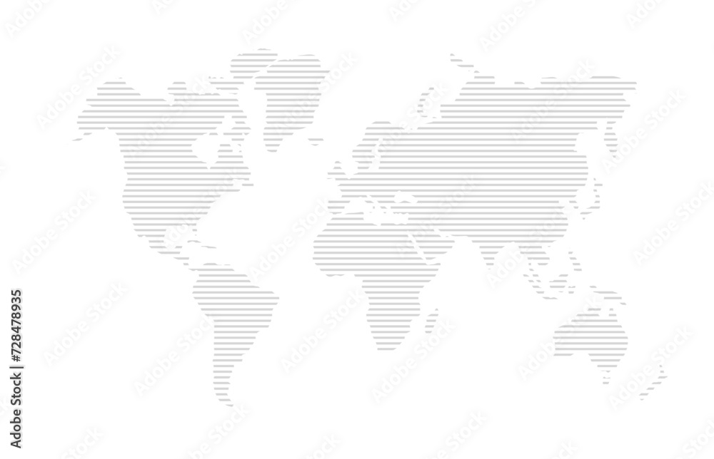 Map world. Worldmap global. Worldwide globe. Grey continents isolated on white background. Simple flat gray silhouette map world. Designs travel. Planet earth. Editable continent. Vector illustration