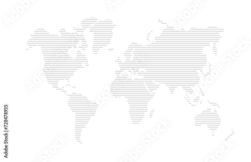 Map world. Worldmap global. Worldwide globe. Grey continents isolated on white background. Simple flat gray silhouette map world. Designs travel. Planet earth. Editable continent. Vector illustration