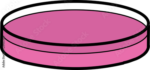 Petri Dish Containing Pinkish Violet Liquid or Agar photo