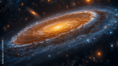 Andromeda galaxy, colorful fantasy realism style