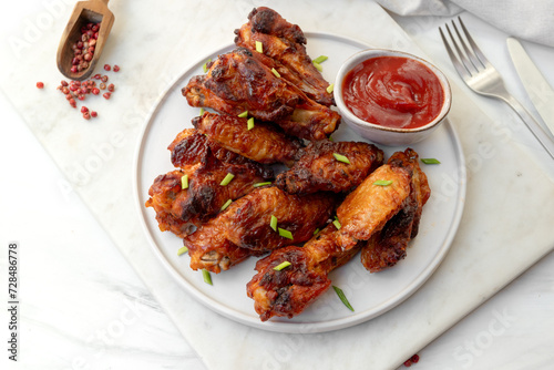Spicy chicken wings in bbq sauce