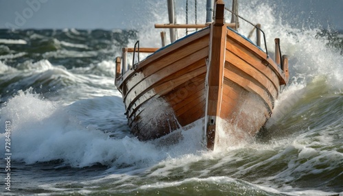 The Boat With Apostles On The Storm On The Sea.