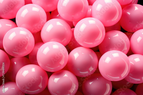 Pattern of round pink bubble chewing gum