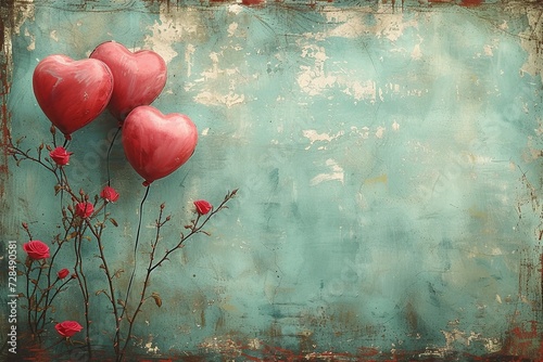 Enchanting depiction of delicate pink balloons forms a captivating background wallpaper texture, inspiring sentiments of love, romance, and the spirit of Valentine's Day photo