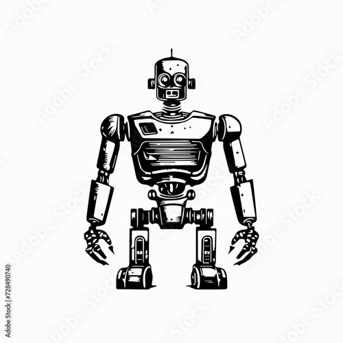 black and white robot