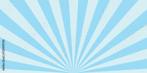 Blue sunbeam rays, blue lines background, light