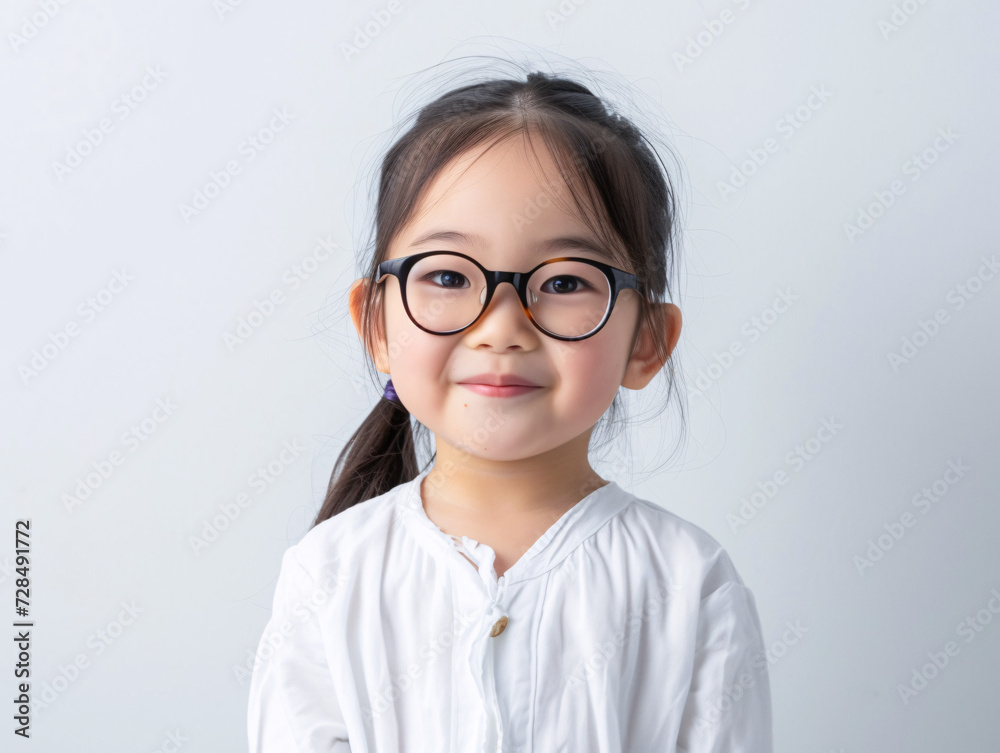  笑顔がまぶしい未来のホープ - 眼鏡をかけた日本人の女の子