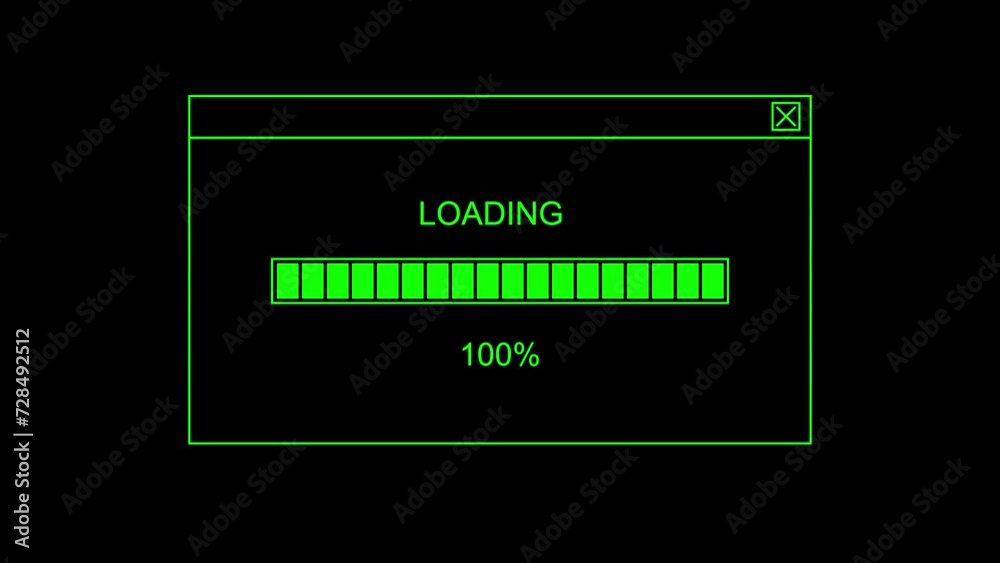 Loading screen bar horizontal with retro style. Retro loading screen 
