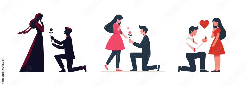 valentine's day couples illustrations, logo design valentine's day couples illustrations, logo design