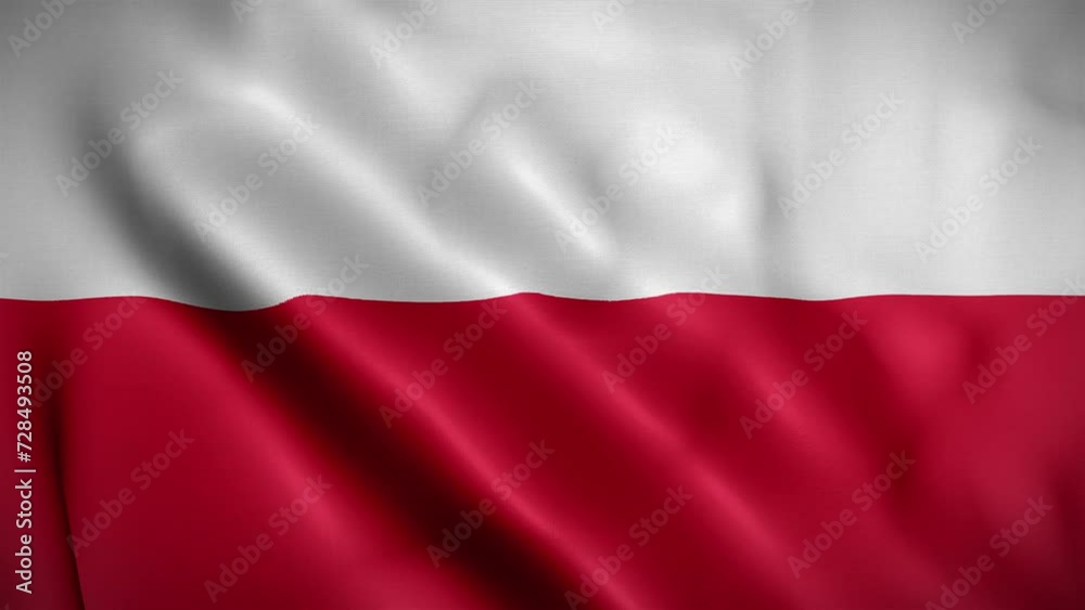 Poland waving flag, Flag of Poland Animation, Polish Flag Closeup, 4k Polish Flag Waving Animation