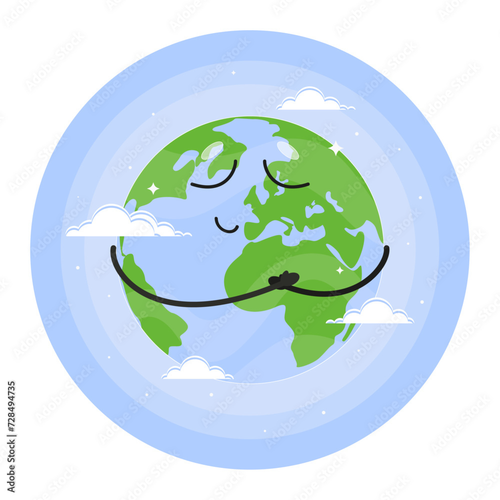 Fototapeta premium green planet earth, green planet earth with leaves, earth with space