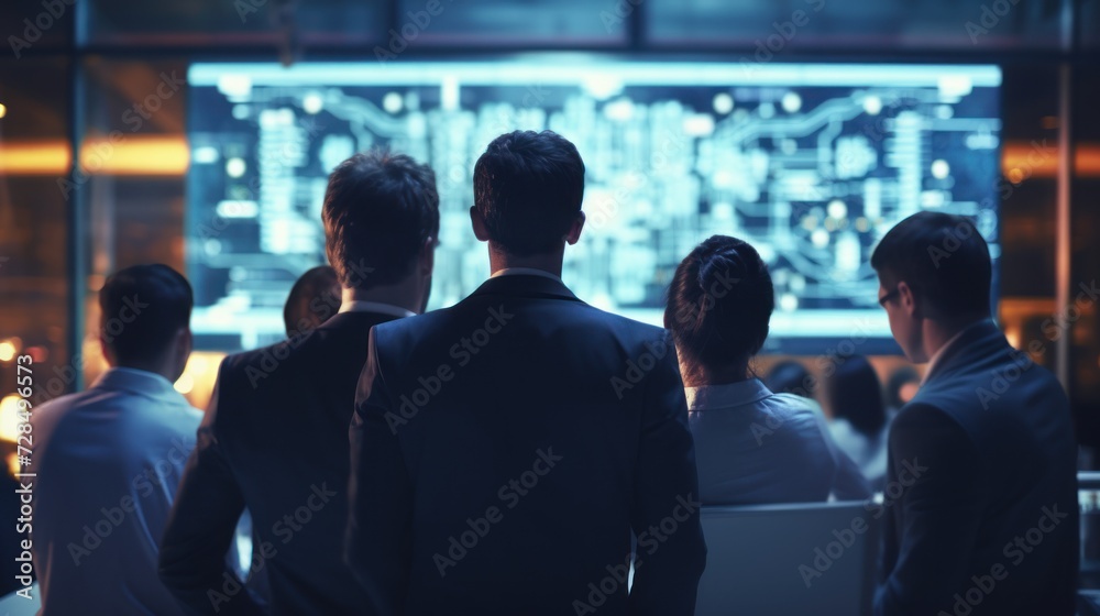 IT specialists confer at a meeting and discuss news in the computer industry IT specialists confer at a meeting and discuss news in the computer industry