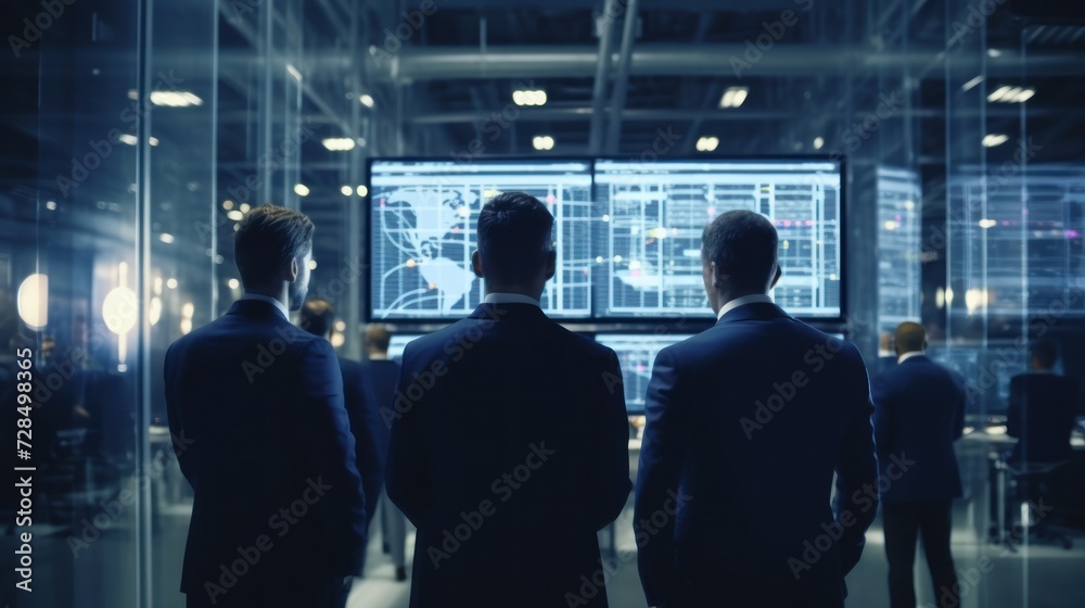 IT specialists confer at a meeting and discuss news in the computer industry IT specialists confer at a meeting and discuss news in the computer industry