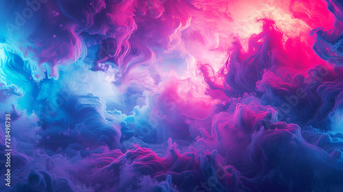 Dynamic strokes of magenta and cerulean burst forth, crafting an abstract explosion of vibrant creativity. 