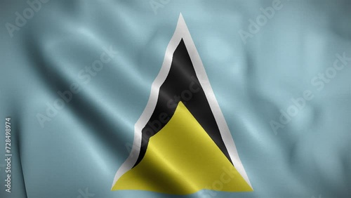 Saint Lucia waving flag, Flag of Saint Lucia Animation, Saint Lucian Flag Closeup, 4k Saint Lucian Flag Waving Animation photo