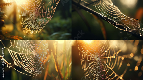 spider web with dew drops © Farha