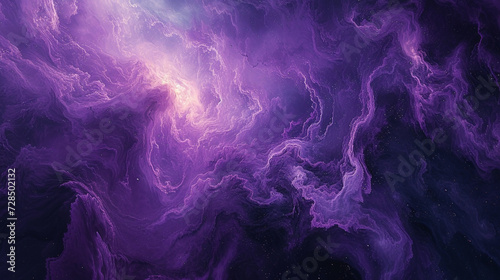 Ethereal violet and emerald hues blend seamlessly on a canvas  evoking a sense of cosmic serenity. 
