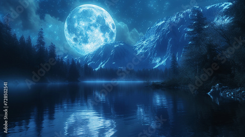 Explore a crystalline mosaic of platinum, cerulean, and jade, an abstract reflection of moonlight on a midnight lake, creating a serene and enchanting visual masterpiece. 