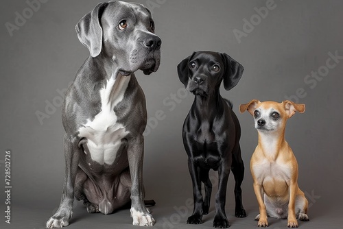 A pack of curious canines pause for a portrait, their loyal snouts and endearing expressions capturing the essence of the beloved dog breed © Sasa